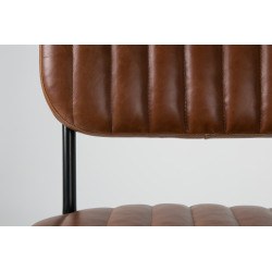 Chaise industriel cuir cognac industrielle marron et noir