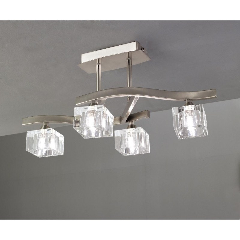Semi plafonnier Cuadrax 4L verre optique Mantra Semi plafonnier Cuadrax 4L verre optique Mantra