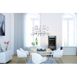 Suspension baroque six lampes Louise
