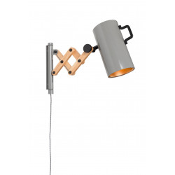 Applique extensible FLEX dimmable en acier et bois d'hévéa