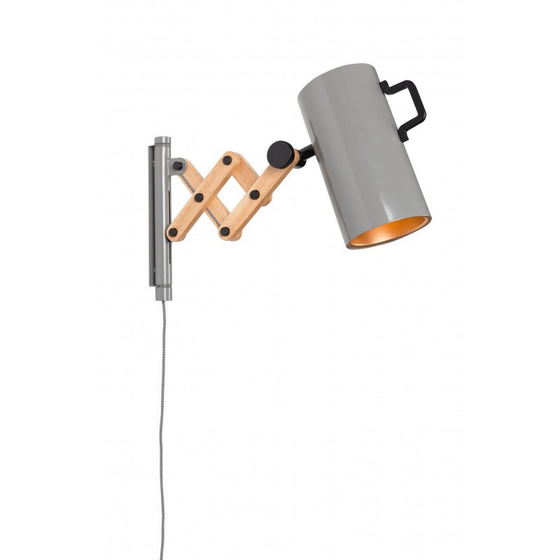 Applique extensible FLEX dimmable en acier et bois d'hévéa Applique extensible FLEX dimmable en acier et bois d'hévéa