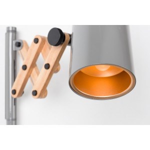 Applique extensible FLEX dimmable en acier et bois d'hévéa