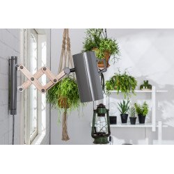 Applique extensible FLEX dimmable en acier et bois d'hévéa