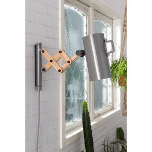 Applique extensible FLEX dimmable en acier et bois d'hévéa