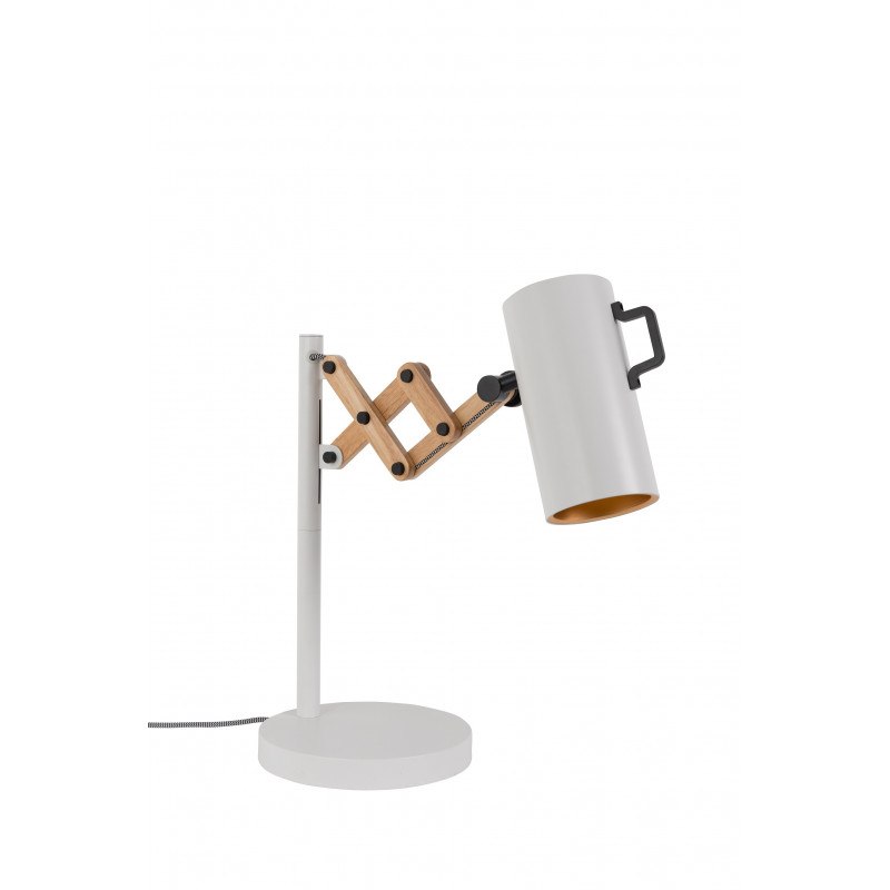 Lampe de table extensible FLEX dimmable en acier et bois d'hévéa Lampe de table extensible FLEX dimmable en acier et bois d'hévéa