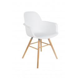 Fauteuil scandinave ALBERT KUIP blanc pied bois