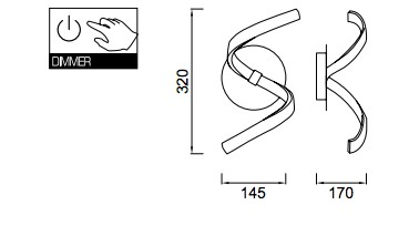 Applique murale Nur Blanco à variateur 10W par Mantra