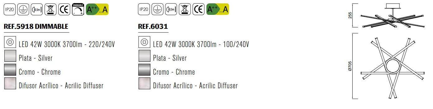 Plafonnier Star led dimmable - Mantra