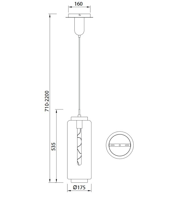 Suspension tube en verre Jarras