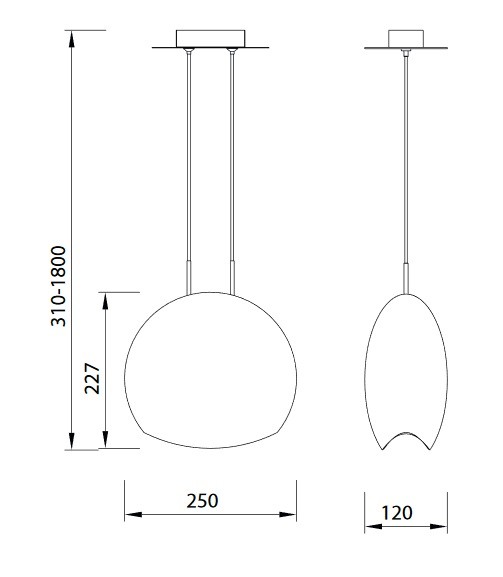 LENS PENDANT 1L SMALL GRAPHITE