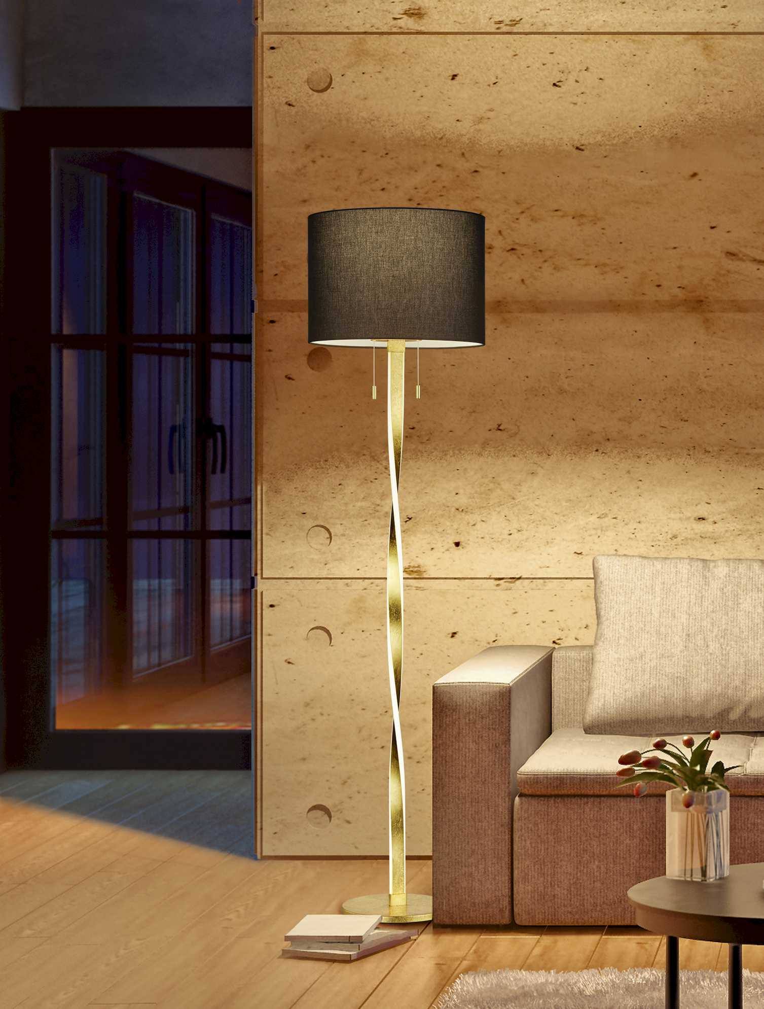 Lampadaire design led triple pied et lampe ronde loon