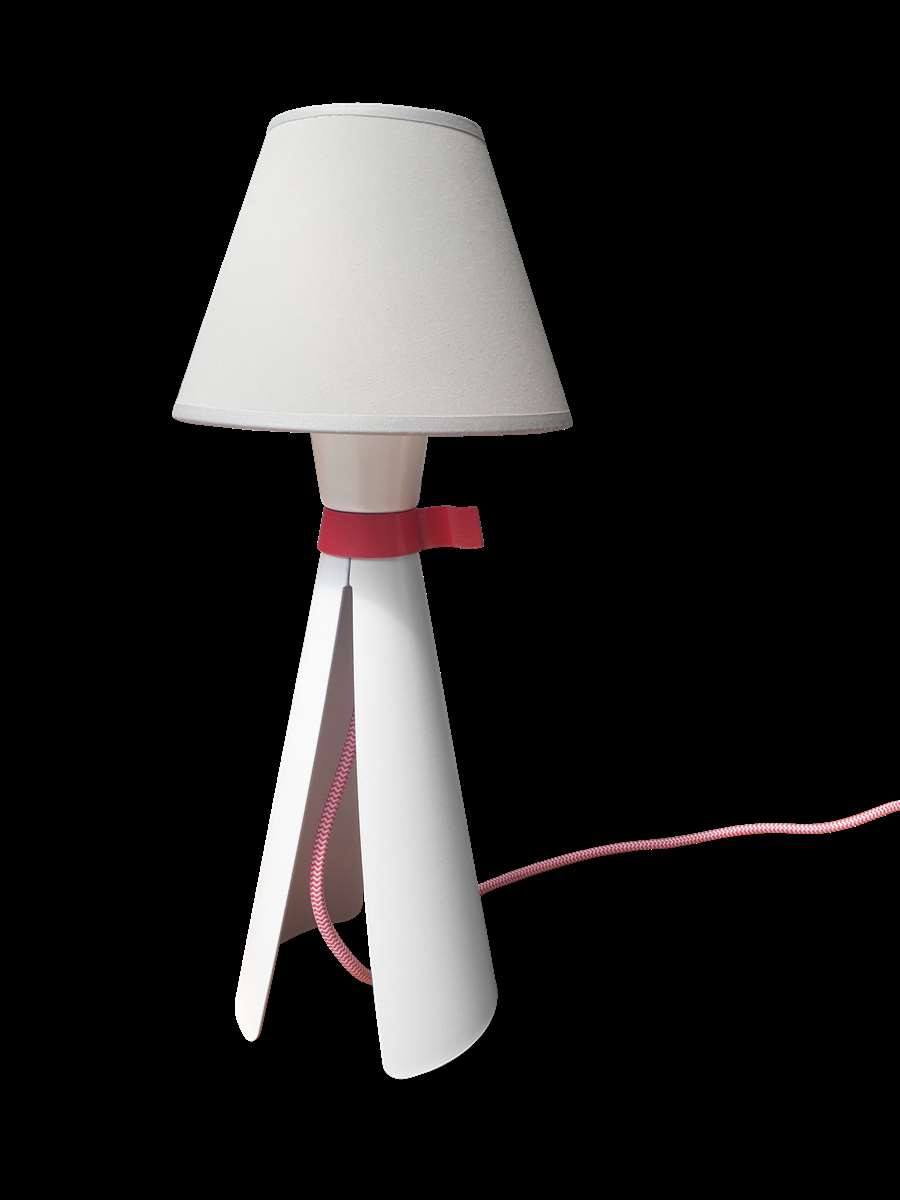 Lampe à poser FLOH à ruban rose - Aluminor