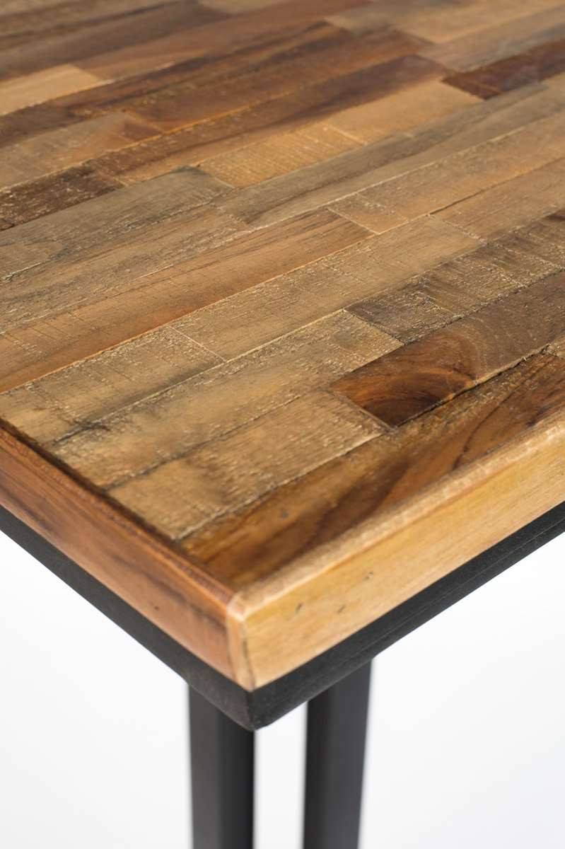 Table de bar bistrot carrée en bois et métal - Maze - Boite à design