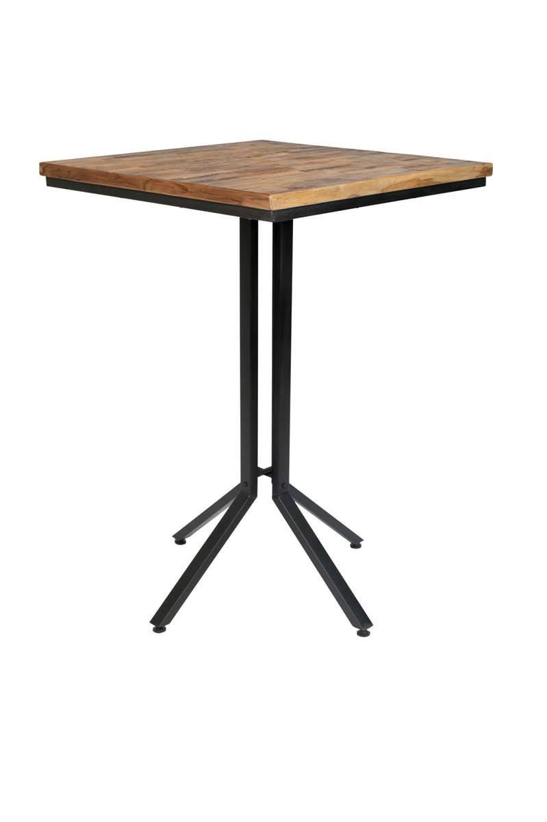 Table de bar bistrot carrée en bois et métal H110 cm - Maze - Boite à design