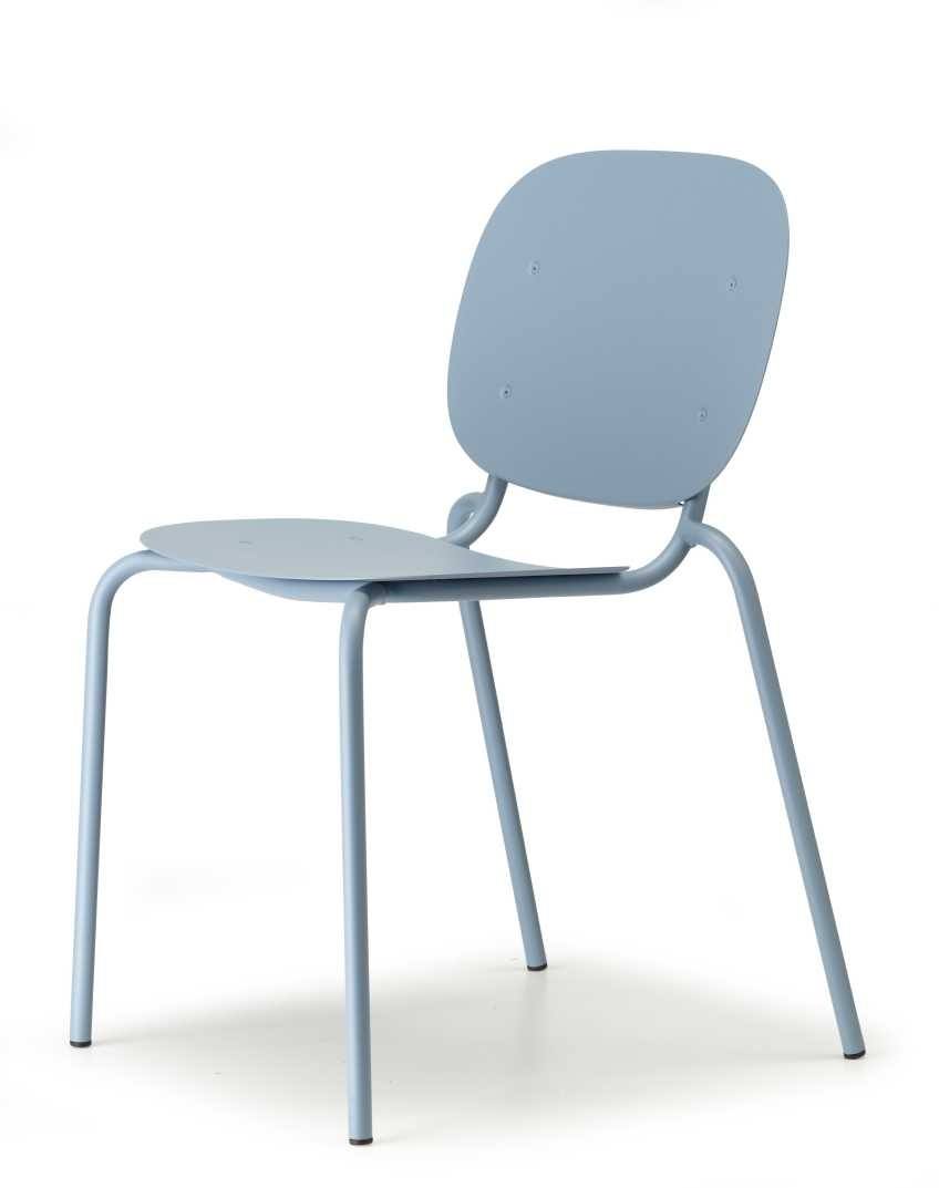 Lot de 2 chaises intérieur extérieur en métal Si-Si bleu