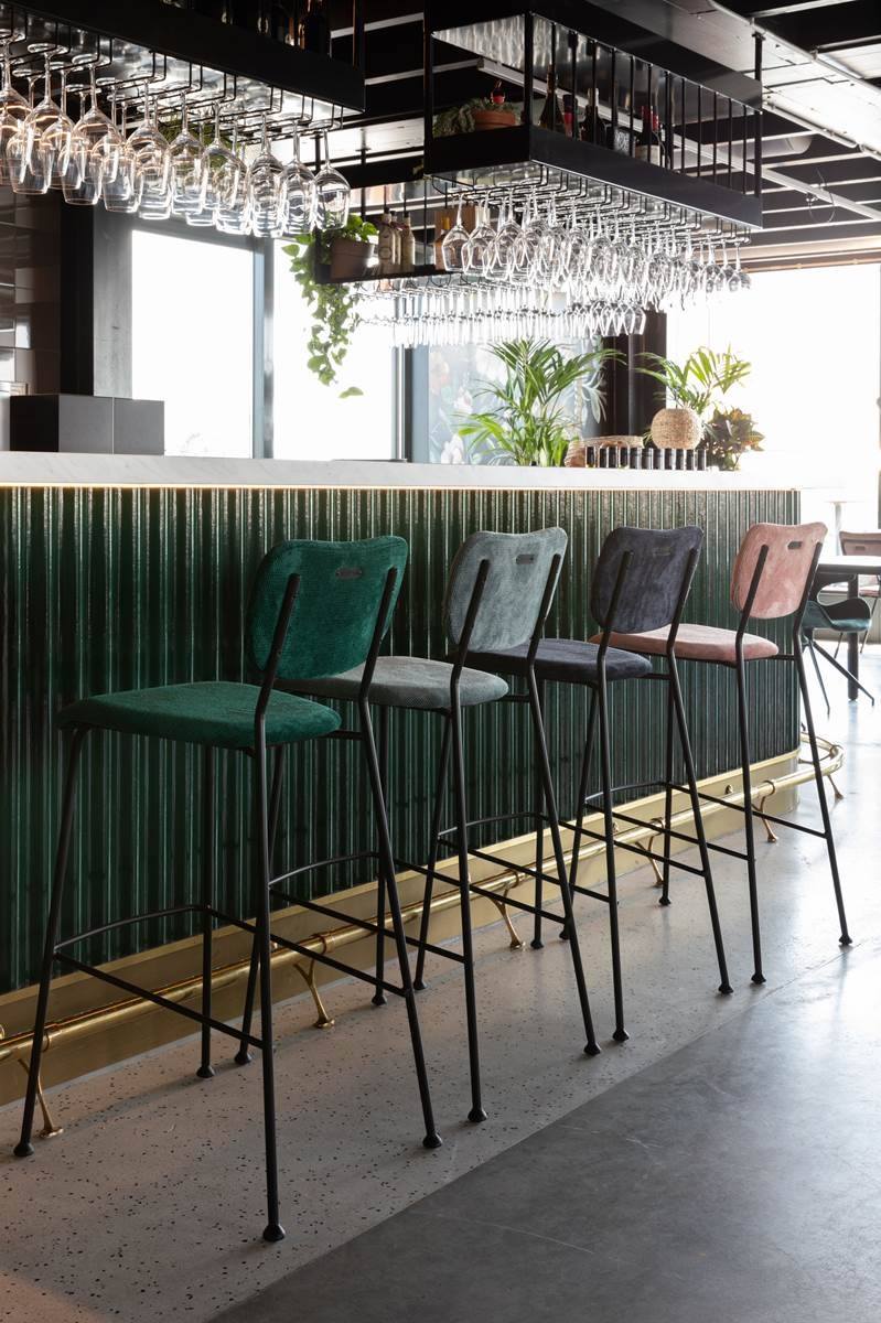 Tabourets de bar velours 75 cm Benson Zuiver - lot de 2