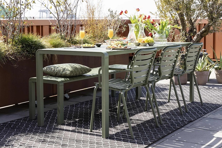 Table de jardin en métal 8/10 places Vondel vert - Zuiver