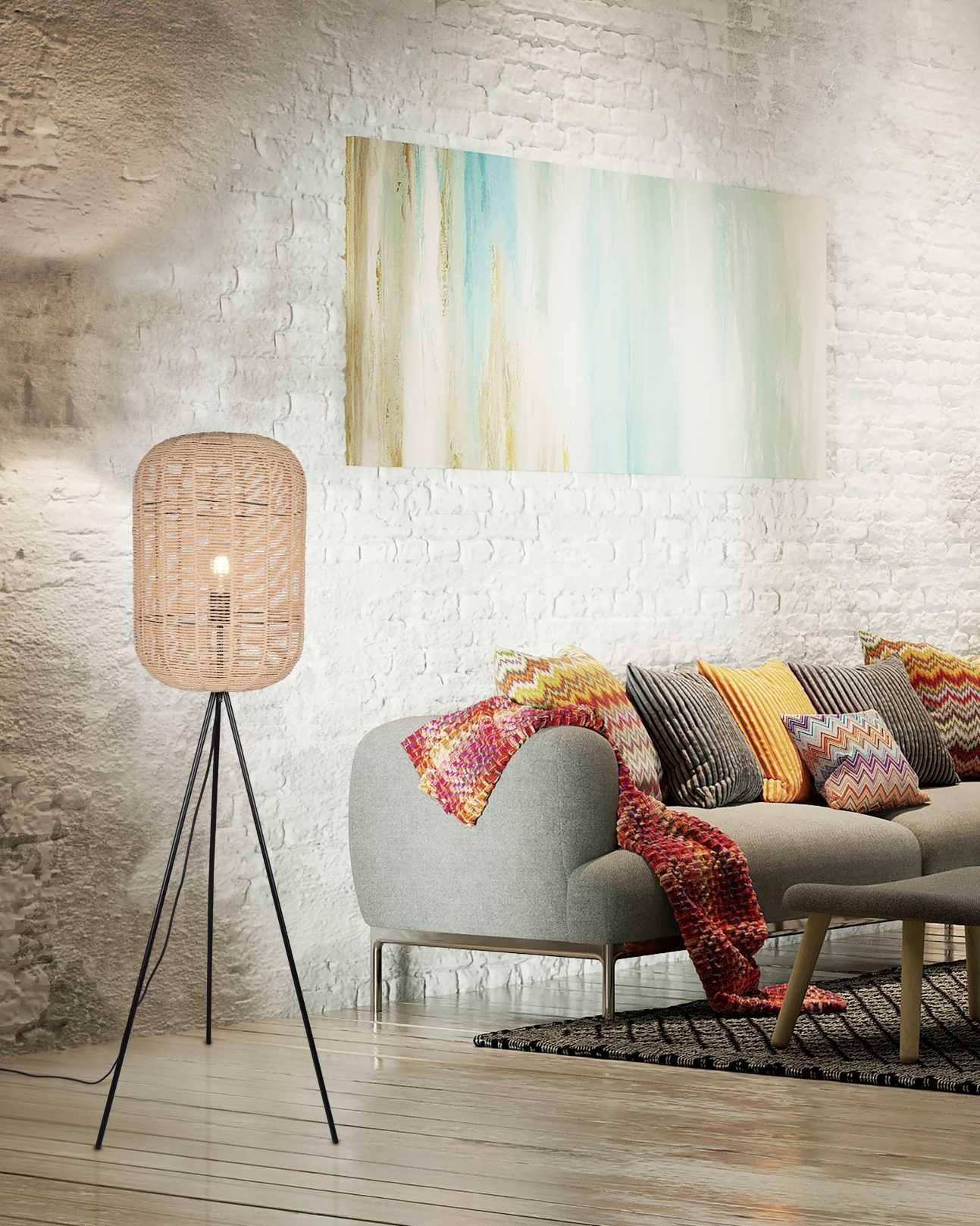 Lampadaire design led triple pied et lampe ronde loon