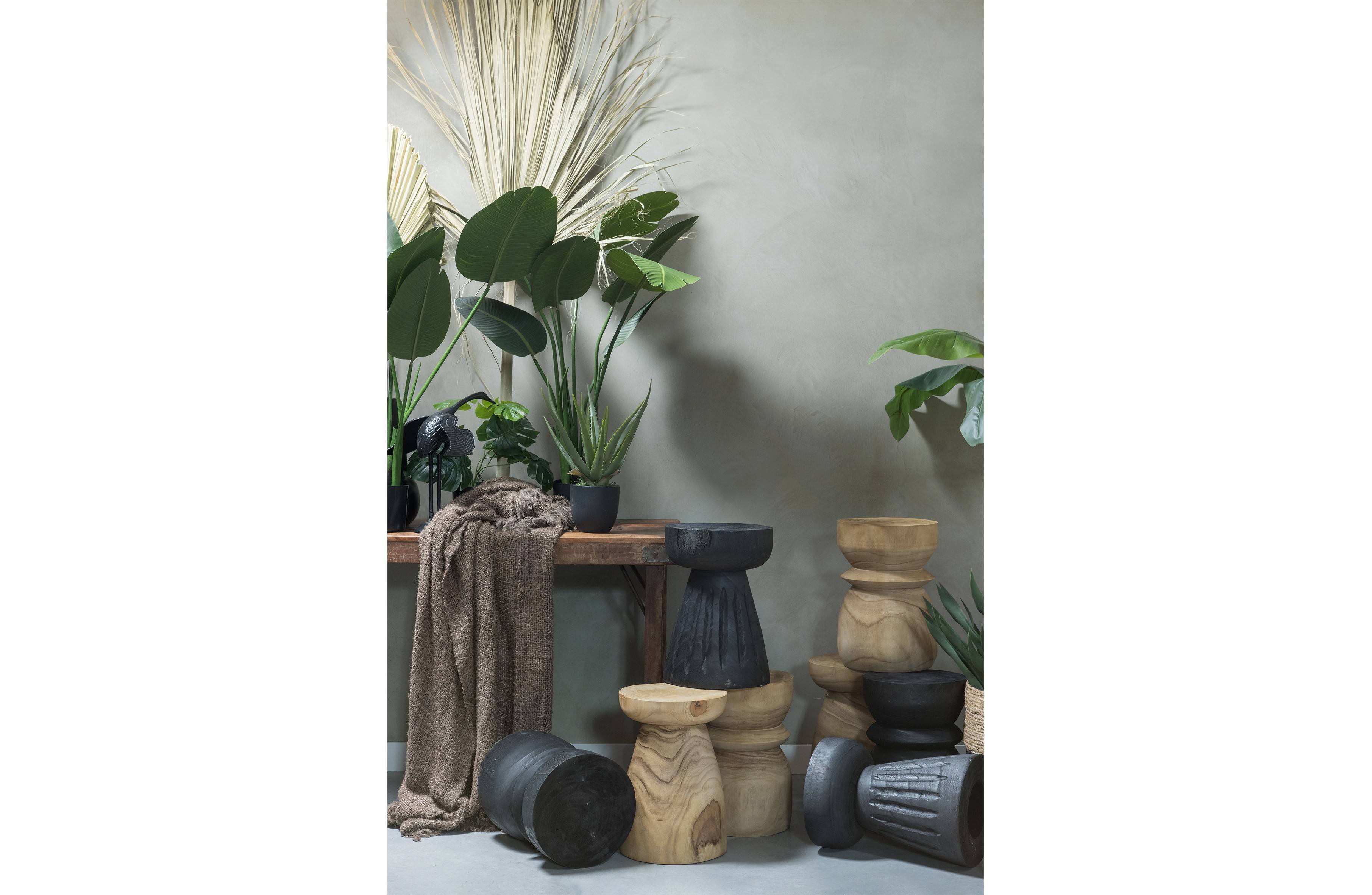 Tabouret bois naturel 40xØ28cm Bink - Woood