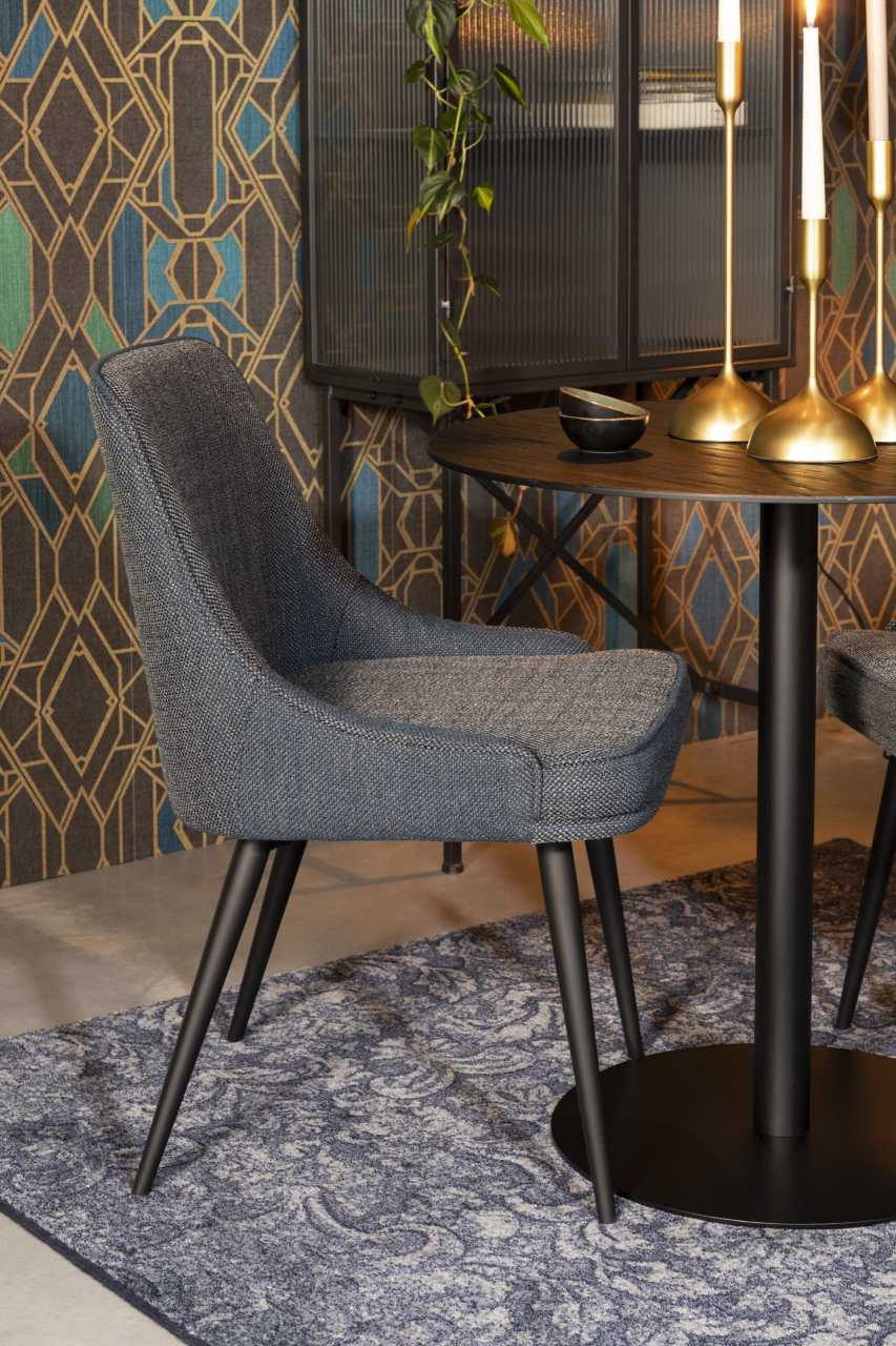 Chaise de salon en tissu Magnus Bleu