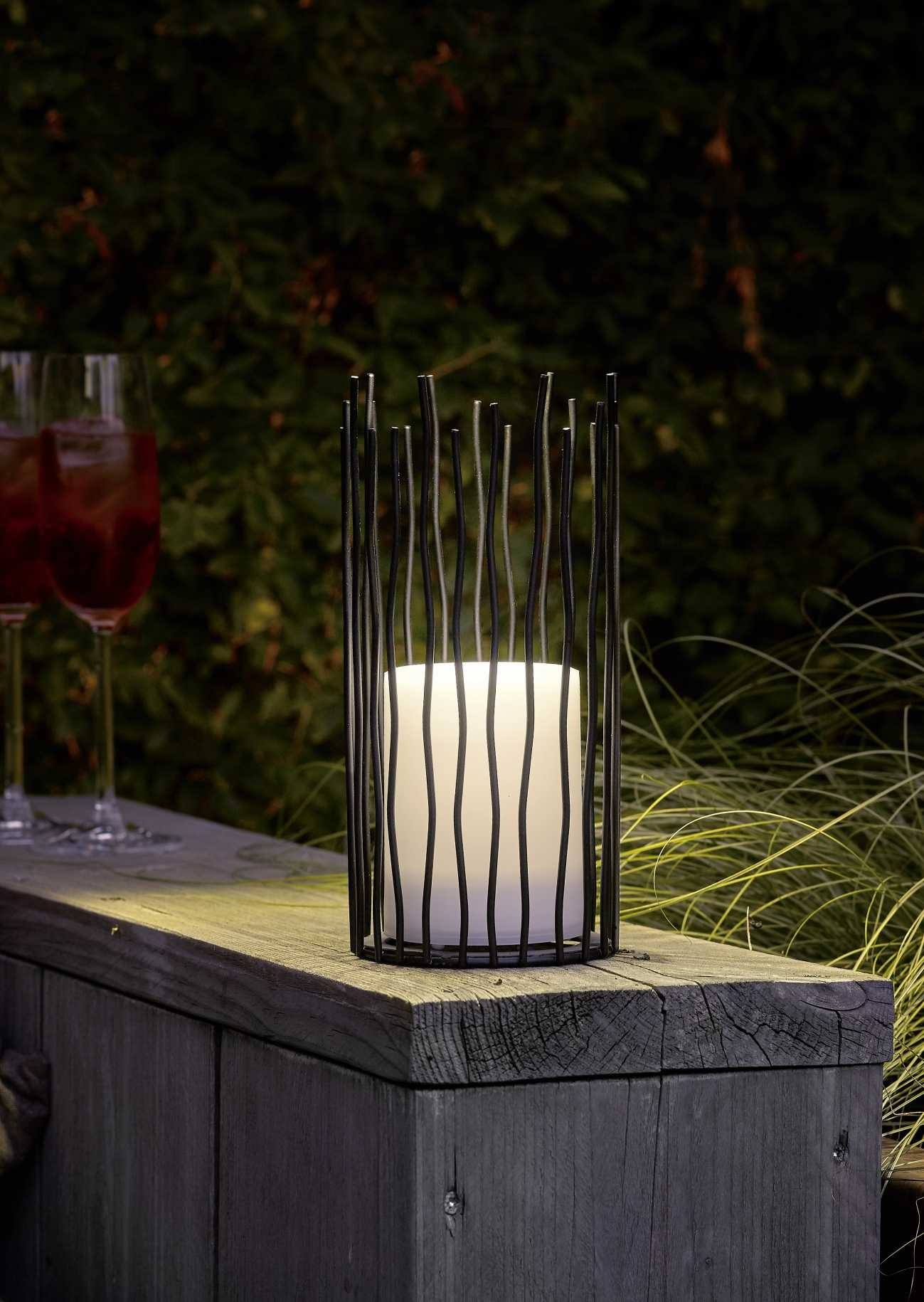 Lampe à poser de jardin design avec éclairage led bougie CORO