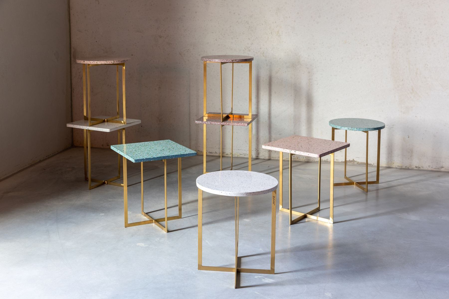 Table d'appoint en terrazzo carré - LUIGI