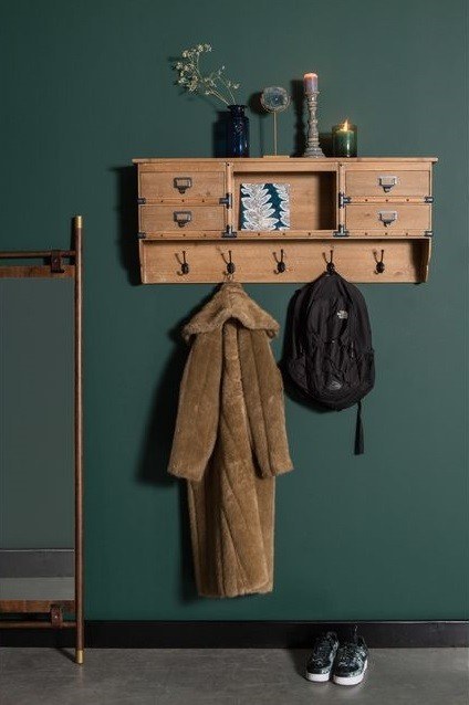 Patère et meuble de rangement en bois massif Amador - Dutchbone
