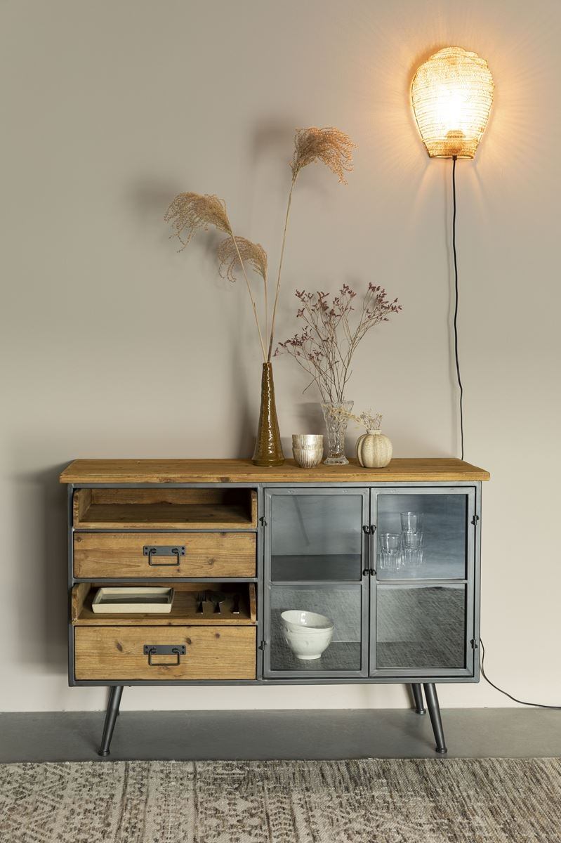 Petit buffet style industriel bois et métal Diaman - Boite à design