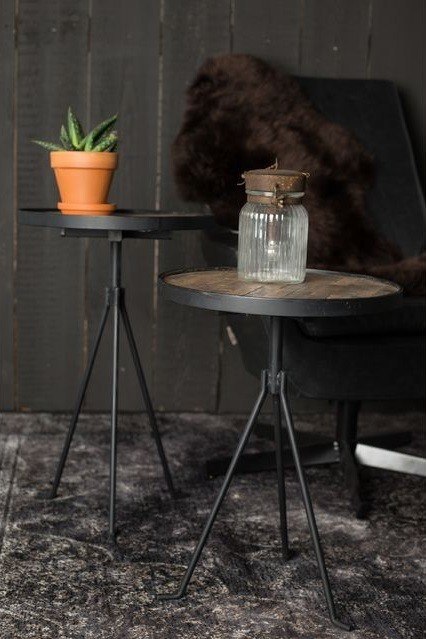 Set de deux tables d'appoint industrielles Tides Dutchbone