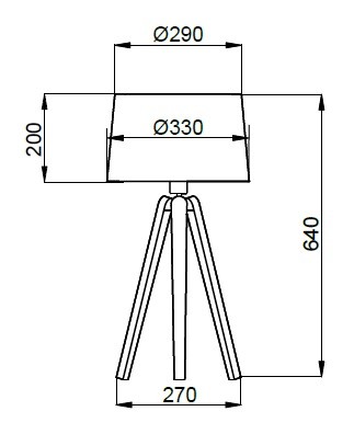 Lampe à poser trépied en bois Essence BLANC