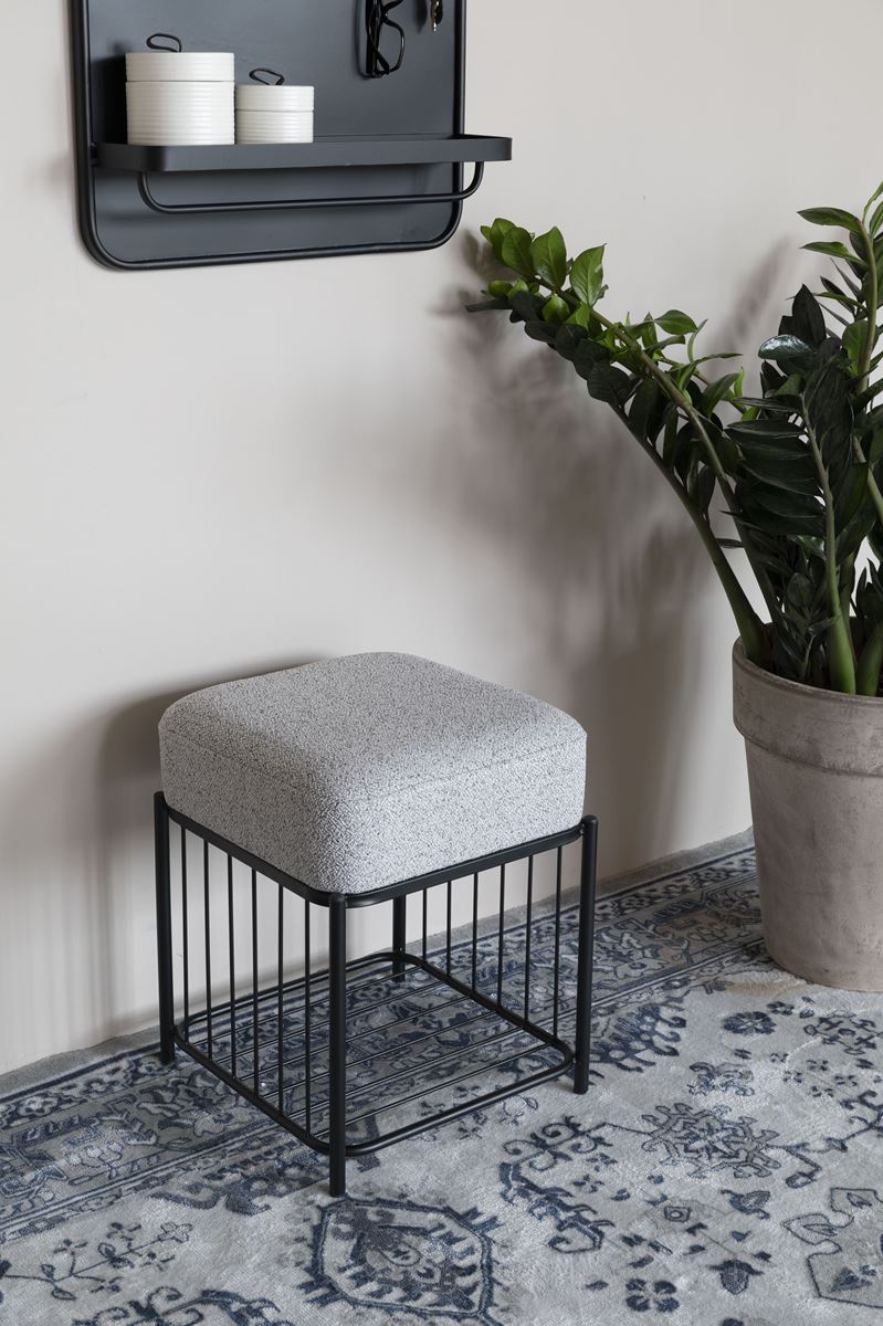 Petit tabouret carré avec coussin Milou