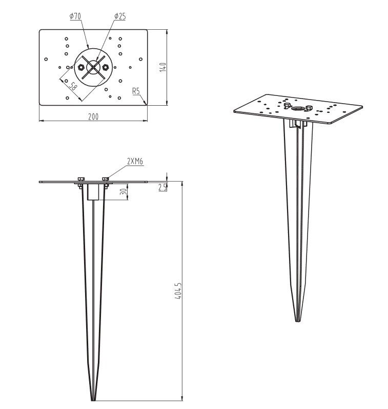 Piquet fixation borne de jardin