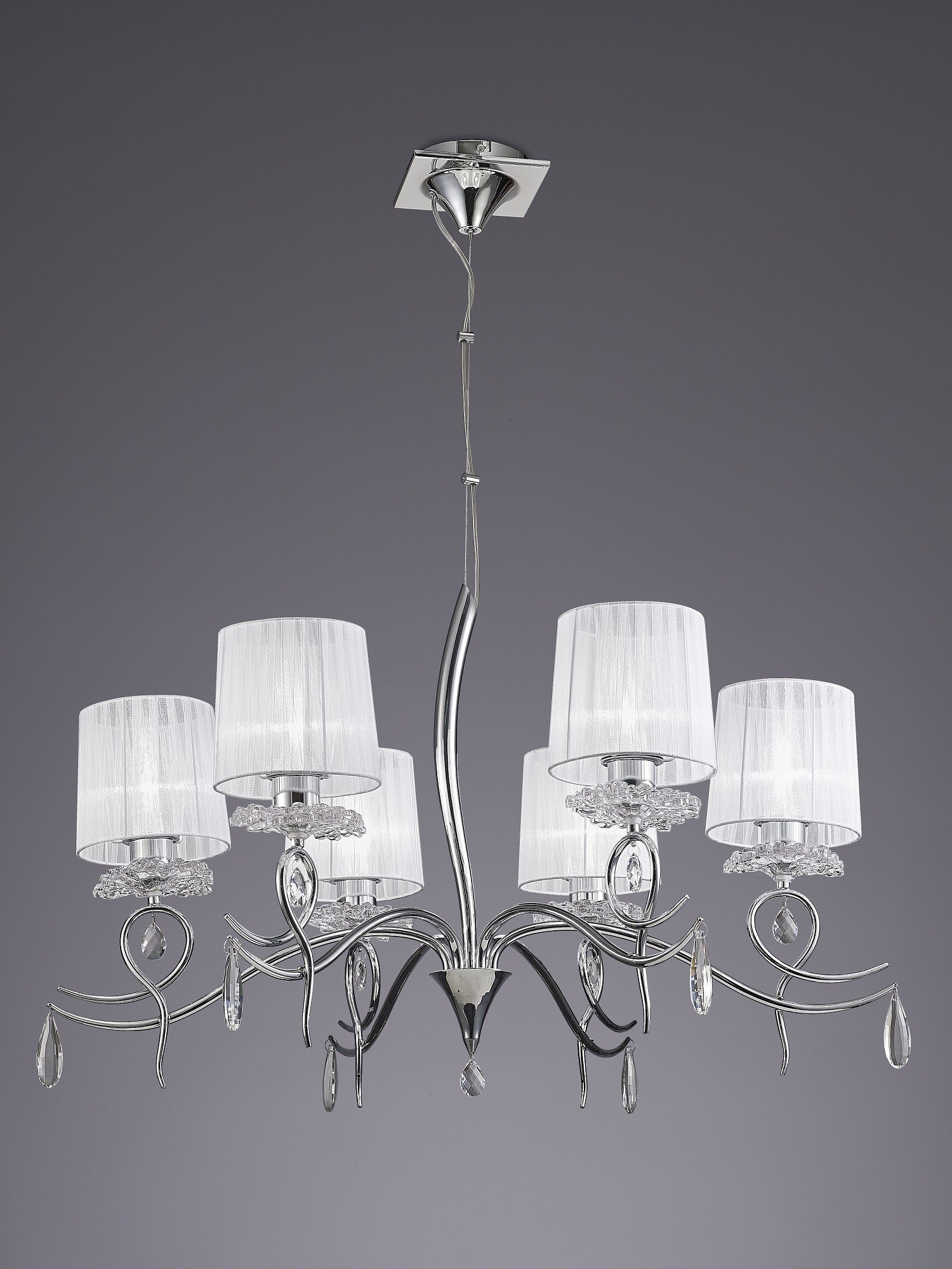 Suspension baroque six lampes Louise